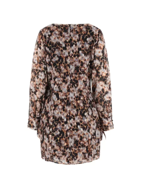 Rochie mini Guess cu decolteu în V maro
