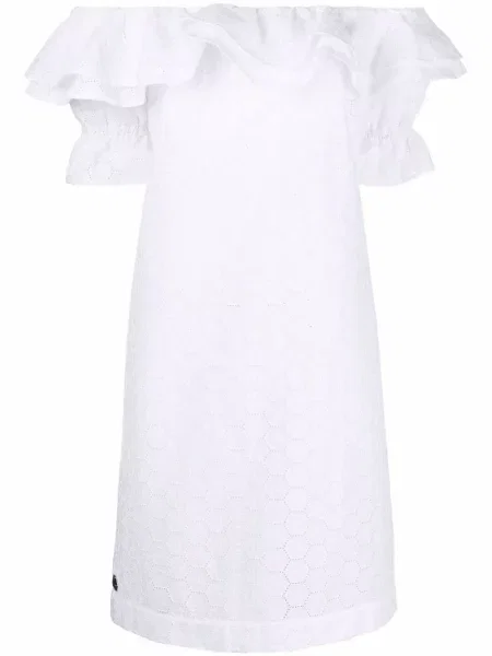 Rochie Philipp Plein din dantelă de costum alb