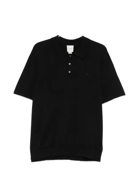 Scurt tricou polo Calvin Klein cu broderie negru