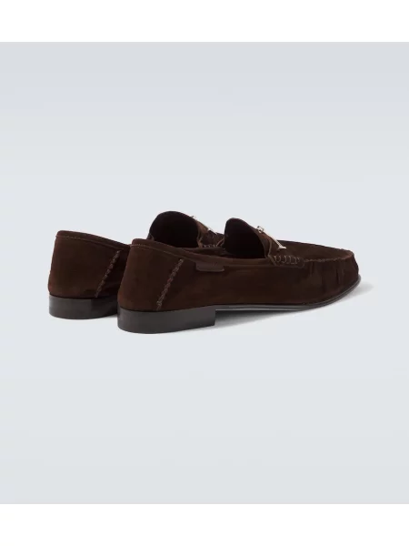 Pantofi loafer Tom Ford din piele de căprioară maro