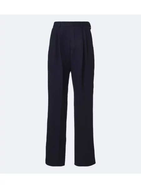 Pantaloni Dries Van Noten de lână albastru