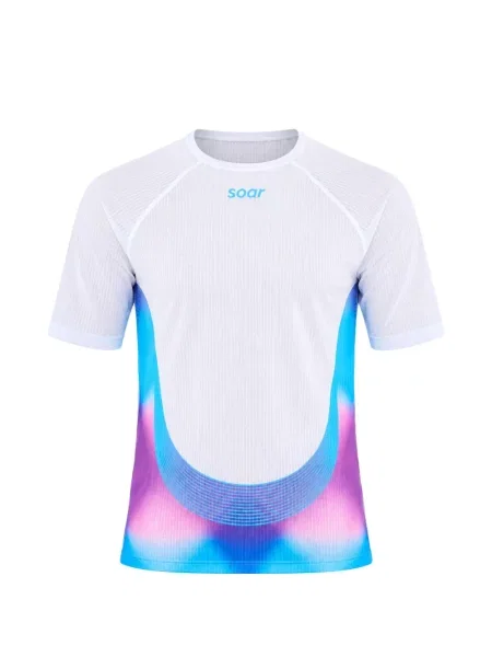 Tricou Soar cu gradient plasă alb