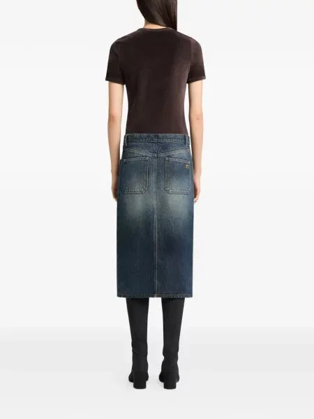 Tricou Courreges de catifea maro