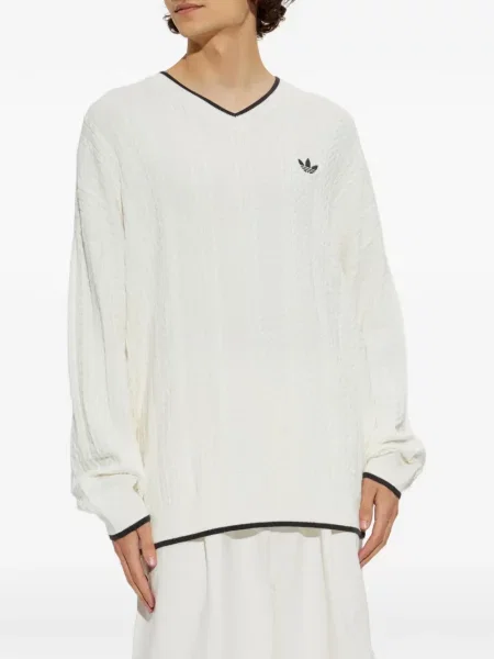 Μακρύς ριγέ τρέξιμο πουλόβερ Adidas μπλε