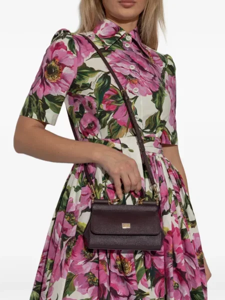 Geantă shopper Dolce & Gabbana din piele violet