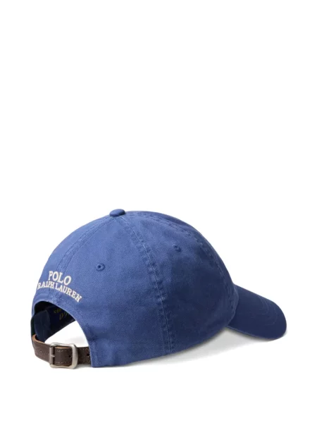 Șapcă Polo Ralph Lauren cu decolteu în V cu autograf în carouri albastru