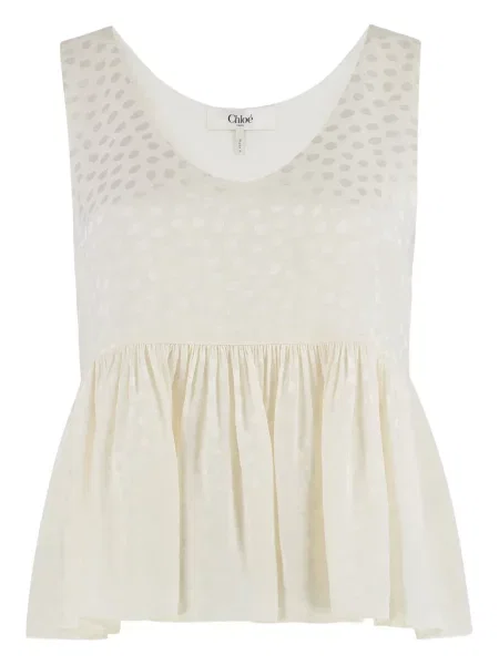 Top Chloé cu buline cu volane