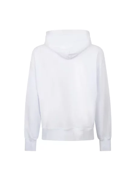 Bluza z kapturem Msgm z kapturem z logo biała