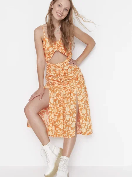 Rochie Trendyol țesută portocaliu