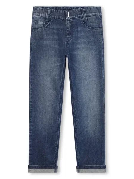 Jeansy straight leg dziecięce Givenchy niebieskie
