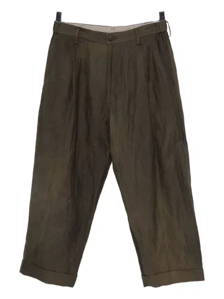 Plisované kalhoty Ziggy Chen hnědé