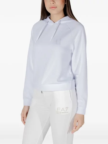 Hanorac cu glugă Armani Exchange cu imagine alb