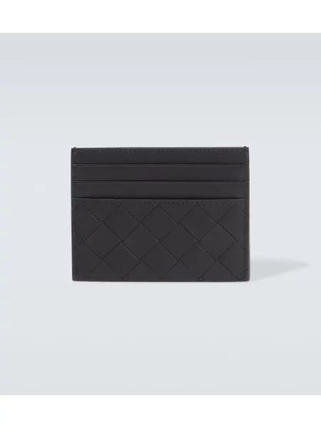 Кожено портмоне Bottega Veneta черно