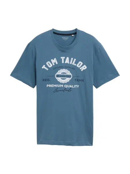 TOM TAILOR Tricou albastru marin / bleumarin alb