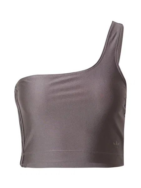 ADIDAS ORIGINALS Sport top FASHION CUT-OUT SPANDEX CROP metalic gri
