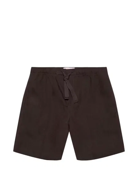 Pantaloni scurți Orlebar Brown de in cu cordon maro