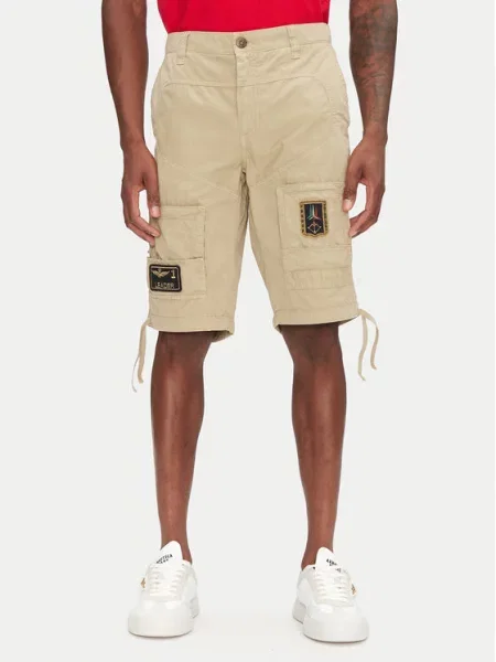 Aeronautica Militare Šortky z materiálu béžová