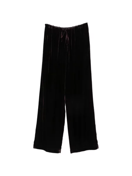 Pantaloni Forte_forte de catifea cu cordon violet