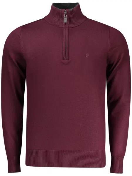 Pulover Coveri Moving de jumătate de fermoar roșu