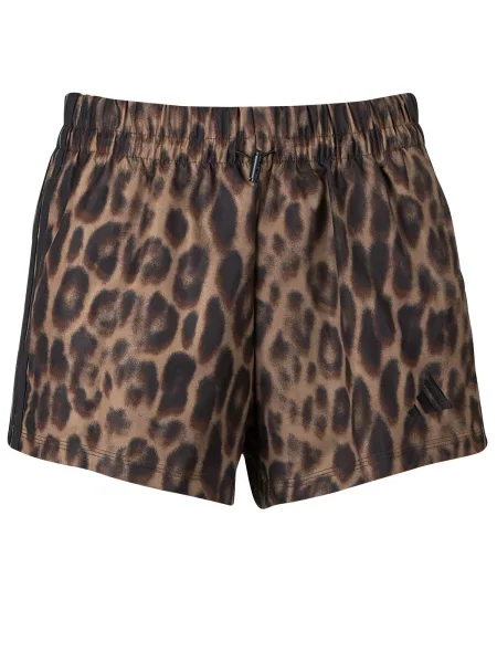 Bermuda kratke hlače Adidas s potiskom z leopardjim vzorcem rjava