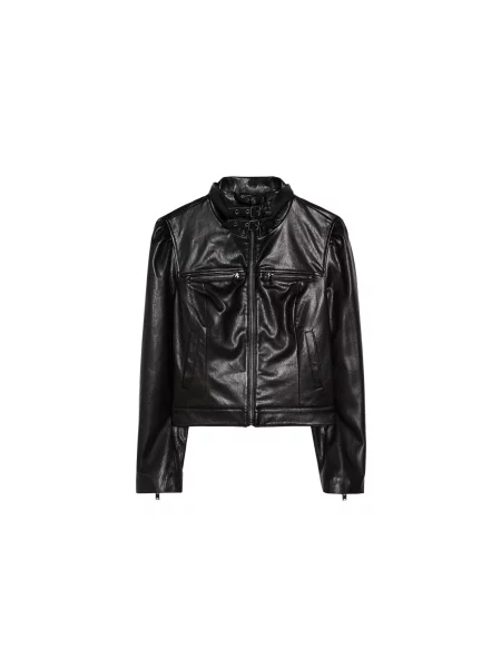 Bershka Geacă de primăvară-toamnă negru