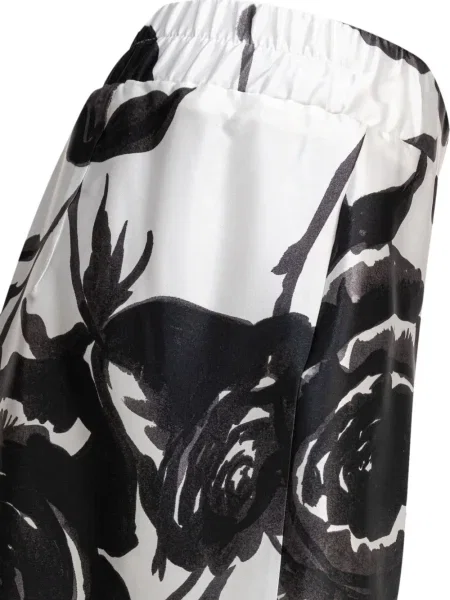 Pantaloni Sleep No More de mătase cu imagine alb