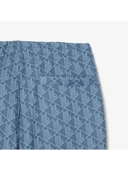 Lacoste Spodnie Dresowe Z Monogramem Paris niebieskie