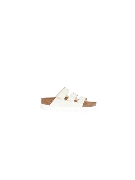 Klapki Birkenstock na platformie beżowe