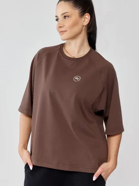 T-shirt oversize Rough Radical Vibe brązowa