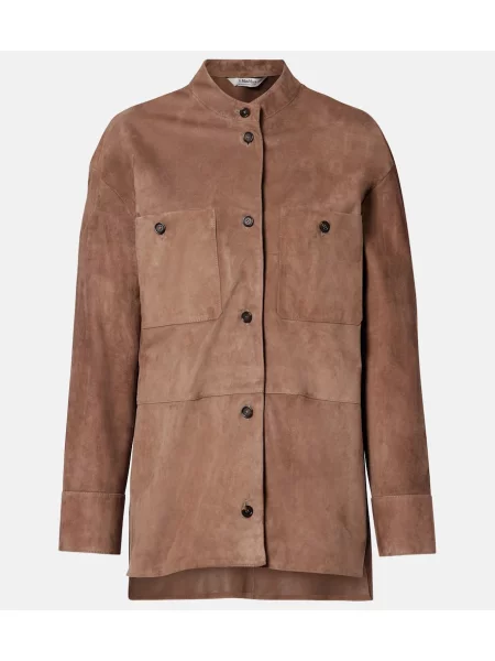 Geacă 's Max Mara din piele de căprioară maro