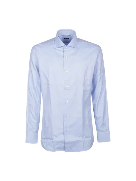 Koszula Barba Napoli z długim rękawem klasyczna niebieska
