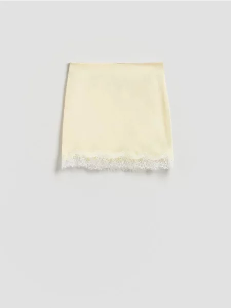 Reserved Fustă Cu Dantelă galben-deschis galben