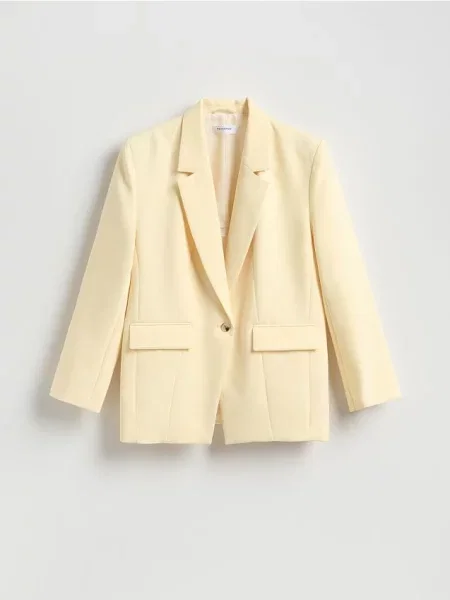 Reserved Sacou cu și adaos de galben-deschis galben