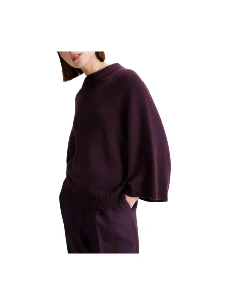 Sweter Marella wełniany fioletowy