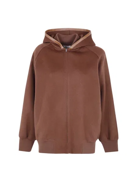 Bluza z kapturem Semicouture z kapturem brązowa