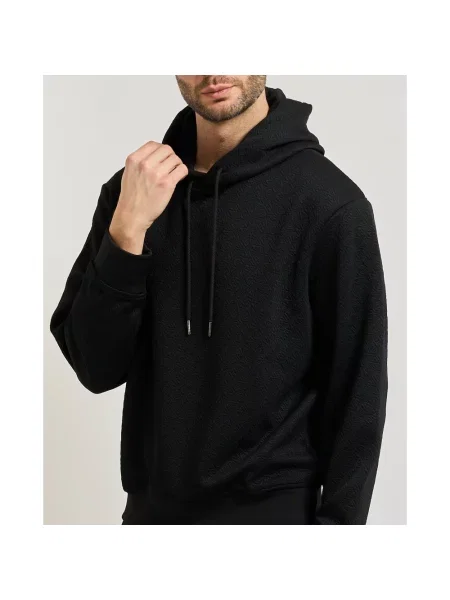 Bluza z kapturem Armani Exchange żakardowa czarna