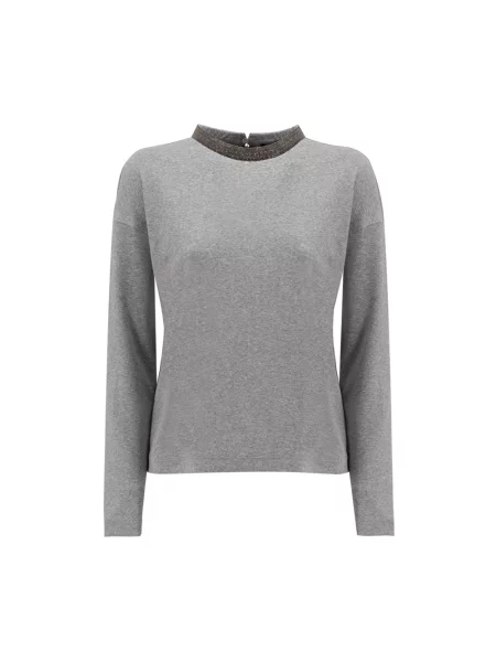 Dzianinowy sweter Fabiana Filippi szary