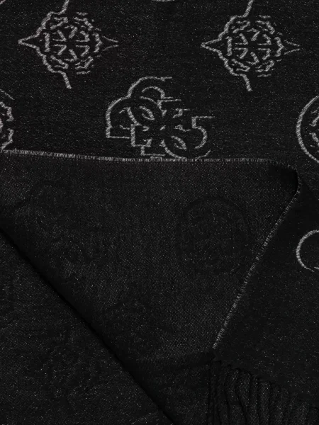 Fular Guess cu franjuri negru