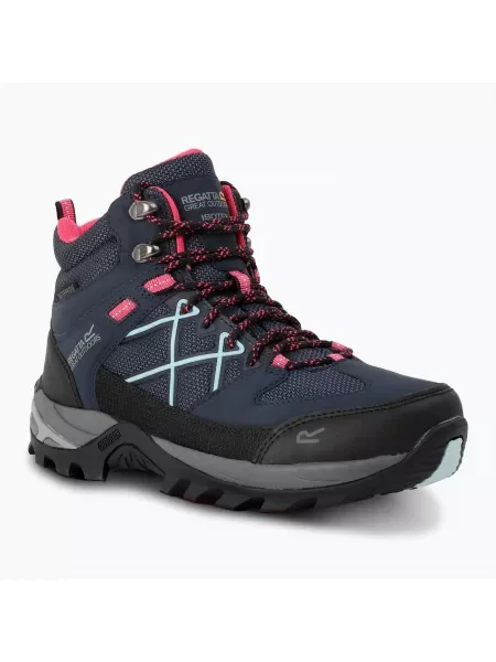 Cizme de trekking pentru femei REGATTA Samaris III navy/pink roz