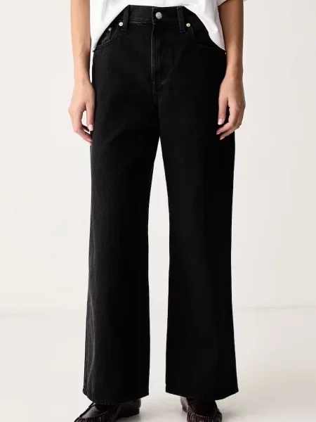 Calvin Klein Jeans blugi wide leg pentru femei negru