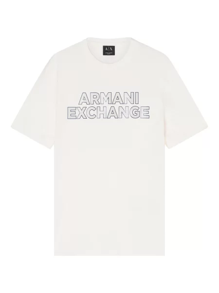 ARMANI EXCHANGE Tričko námornícka modrá / šedobiela biela