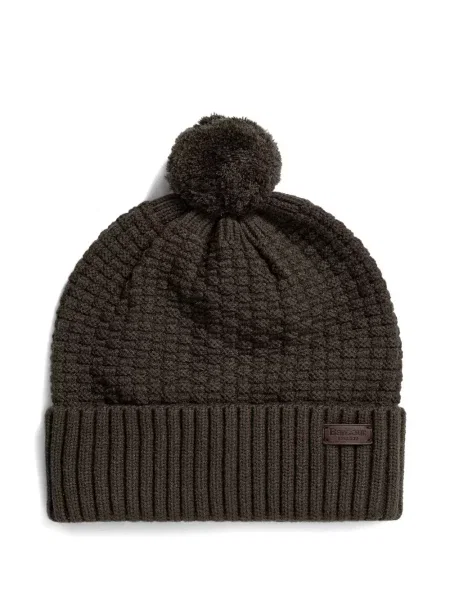 Căciulă Barbour tricotate cu pompoane verde