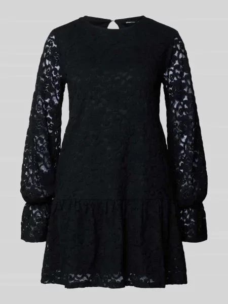 Sukienka mini z okrągłym dekoltem Gina Tricot czarna