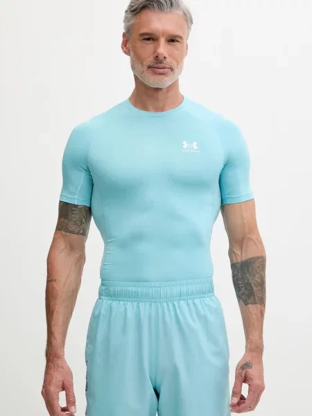 Pánske tréningové tričko Under Armour HG Armour Comp blue haze/white biela