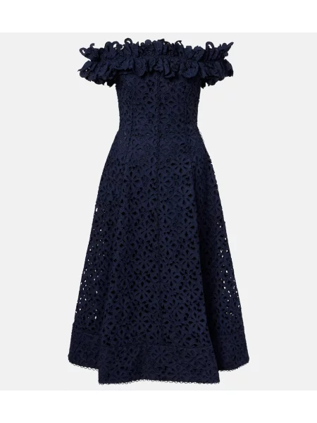 Rochie midi Rebecca Vallance cu broderie albastru