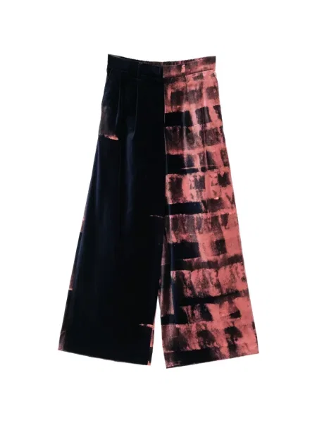 Pantaloni Taakk de catifea în carouri cu imagine albastru