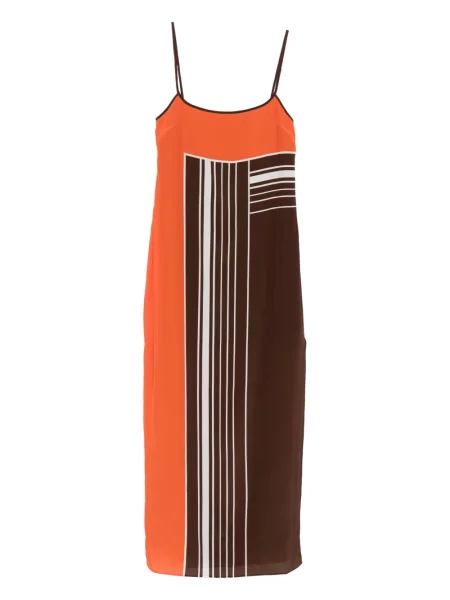 Rochie maxi Sir cu dungi de costum maro