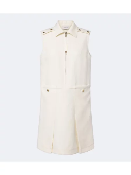 Rochie tip cămașă Moncler de lână alb