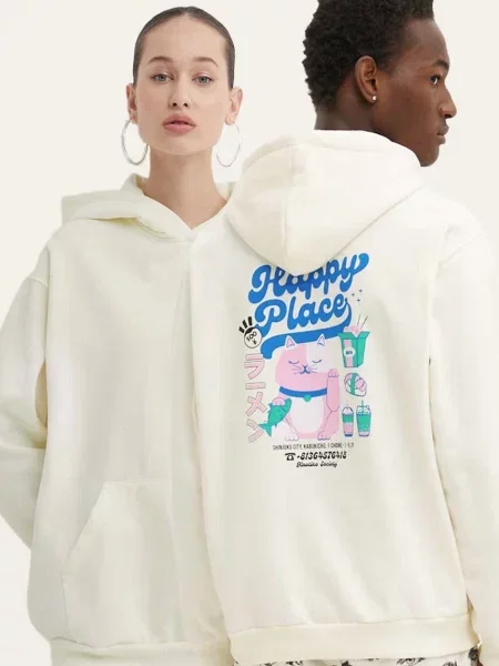 Bluza Kaotiko Happy Place ivory beżowa