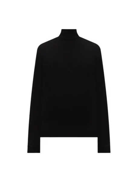 Sweter z golfem Woolrich wełniany do golfa czarny